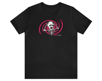 Couch Skeletons Pink Scared Skeleton Short Sleeve T-Shirt