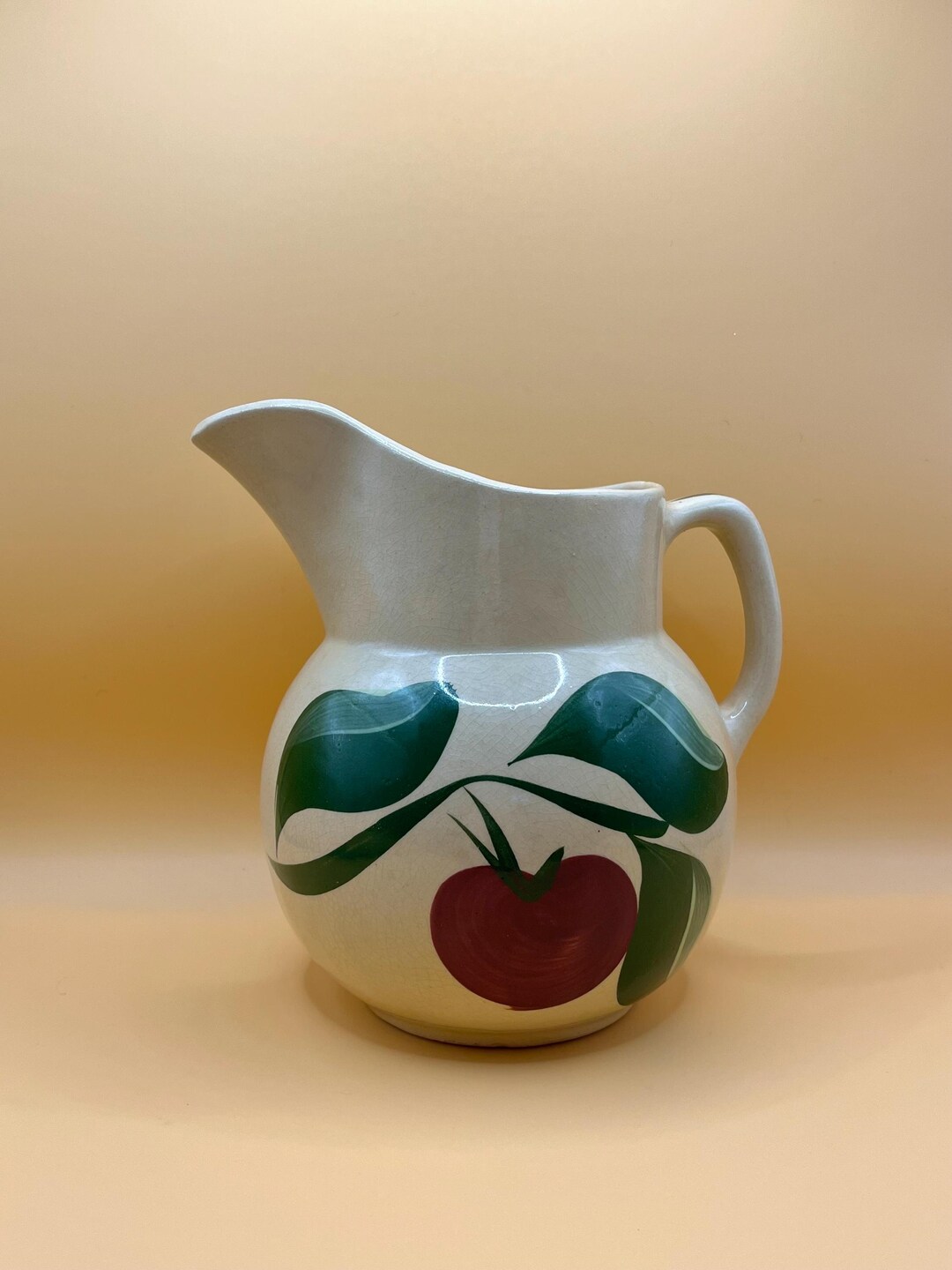 Vintage Watt Pottery Red Apple Pitcher 36oz #16 - Etsy