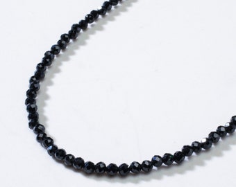 3mm Black Spinal Faceted 31" Necklace / Multi Wrap Bracelet