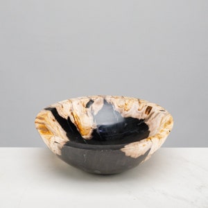 9&quot; Black Small Petrified Wood Bowl