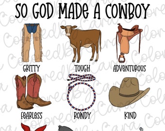 western youth png western design cowboy sublimation design boys ranch cowboy southern DTF christian design God made a cowboy
