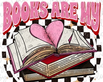 Valentijnskaarten png/ leesgrage valentijnsublimatieontwerp/ dtf-boek png/ liefde png hartontwerp/booktok/ boeken zijn mijn liefdestaal/ lezen png