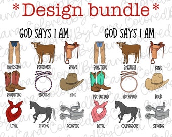 God zegt dat ik een cowboy en een cowgirl ben / western png/ sublimatieontwerp cowgirl/ meisjes western cowgirl png/ zuidelijk png/ koe png/ cowboy png