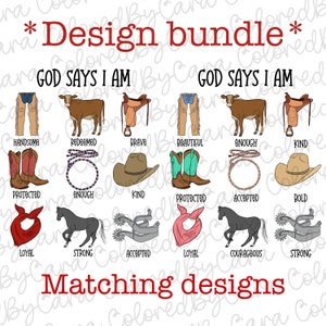 God says I am cowboy and cowgirl / western png/ cowgirl sublimation design/ girls western cowgirl png/ southern png/ cow png/ cowboy png