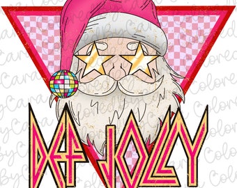 Girls Def Jolly png/ Christmas png/ kid Christmas sublimation design/ dtf Santa png/pink  Santa design/ leppard/ Santa png/ pink Christmas