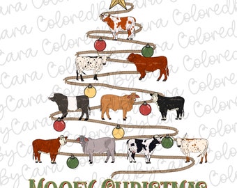 Cowboy Christmas png vintage western Christmas png Christmas cow sublimation design cow png kids Christmas design for sublimation dtf