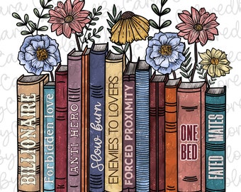 Vintage Bookish png/ bookish sublimation design/ book trope png/ enemies to lovers/ booktok/ reading png/ book lover png/ bookworm png