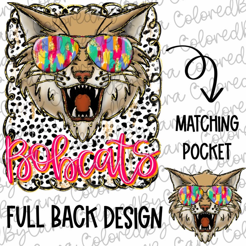 Bobcats Preppy Neon Mascot Coquette Png Girls Preppy Bobcats Design Dtf ...