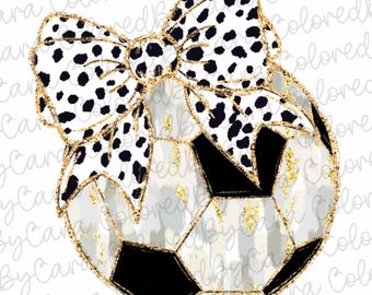 soccer Coquette gold glitter soccer png girls fall soccer design dtf girls sport png kids sports design bow acrylic brushstroke Dalmatian
