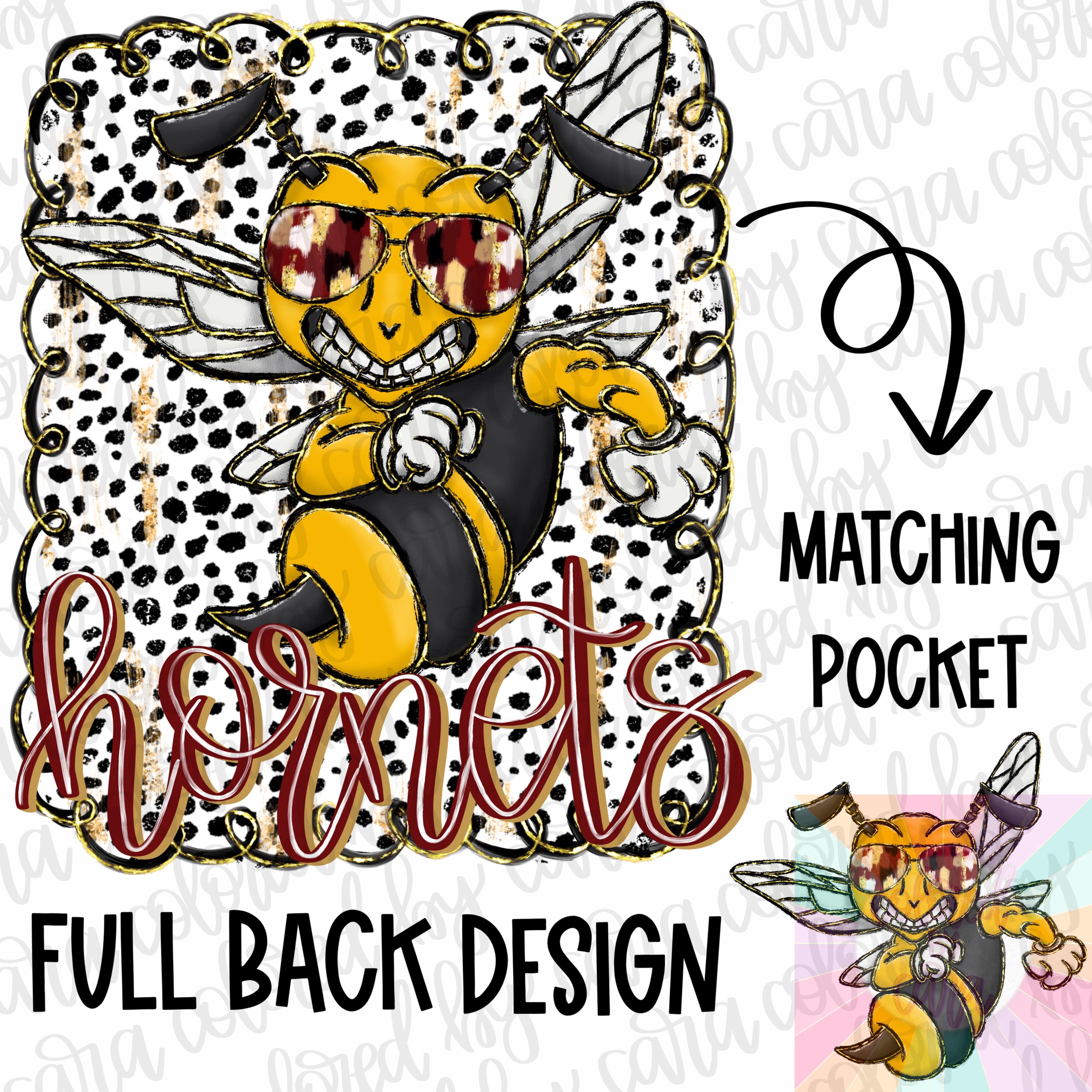 Hornets preppy mascot coquette png girls preppy Hornets design dtf maroon and gold Hornets png Hornets mascot preppy png