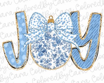 Grand millennial JOY Colorful Coquette glitter Christmas ornament png Christmas design dtf Christmas girls winter png santa design bow