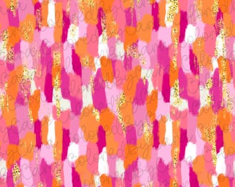 Pink and orange brushstrokes seamless pattern/ digital paper/ brush strokes/ colorful/ seamless digital paper/ preppy strokes digital paper