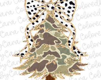 Camo Coquette glitter Christmas png girls Christmas tree design dtf Christmas girls winter png kids santa design bow acrylic brushstroke