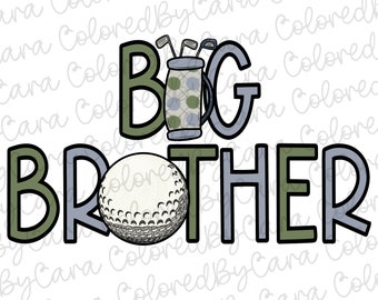 Bruder Shirt Design / Golf thematisiert großer Bruder / großer Bruder png / großer Bruder kleiner Bruder / Golf Design für Sublimation / Golfschläger / großer Bruder