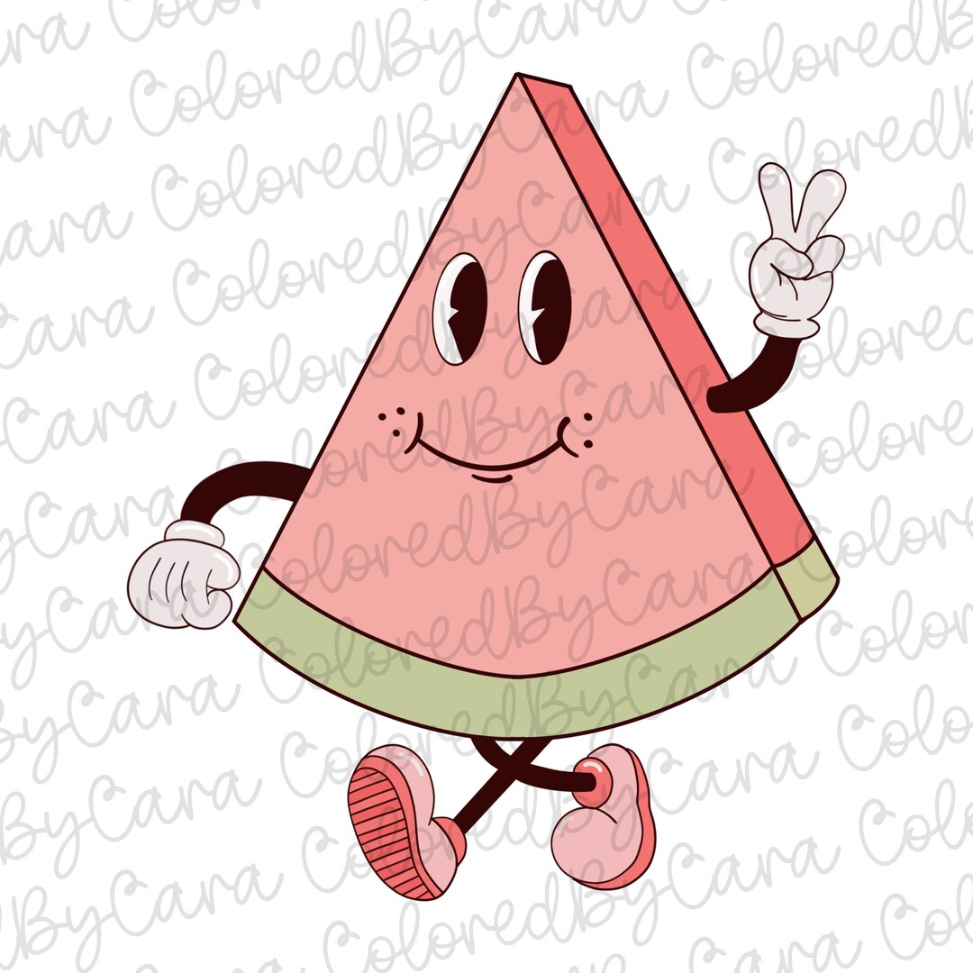 Retro Watermelon Sticker Watermelon Png/ Retro Watermelon Png/ Watermelon Sublimation Design ...