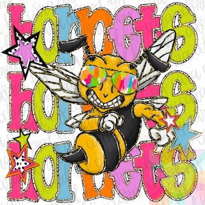 Preppy neon hornets preppy mascot coquette png girls preppy hornets design dtf pink hornets png jackets mascot preppy