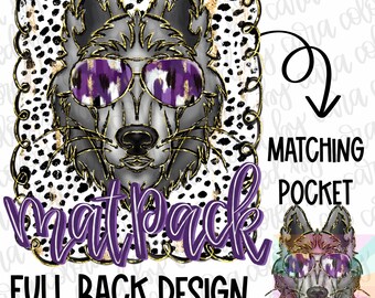 MatPack preppy mascot coquette png girls preppy husky design dtf purple and black huskies png husky mascot preppy png