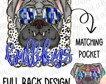 Bulldogs preppy mascot coquette png girls preppy grey bulldogs design dtf royal blue bulldogs png bulldogs mascot preppy png
