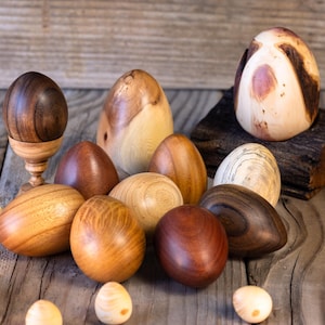 Wooden Easter Eggs - Chicken Egg Size - Various Woods - Spring