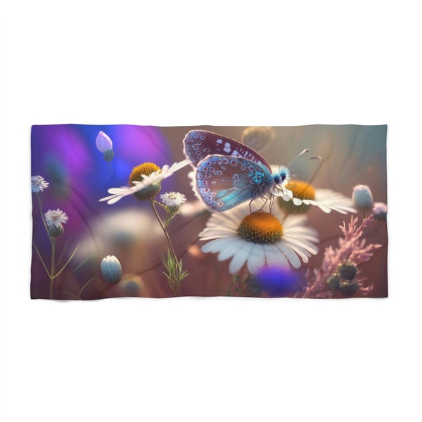 Scalloped Beach Towel, Butterfly Trellis main image 0