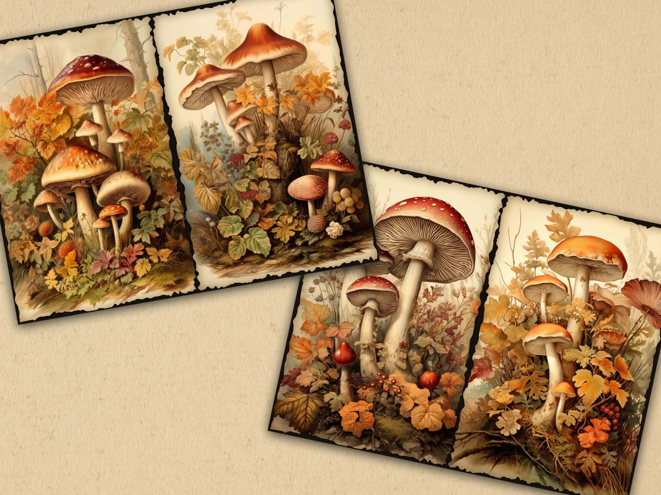 Forest Mushroom Junk Journal Pages Vintage Mushroom Junk Journal Kit ...
