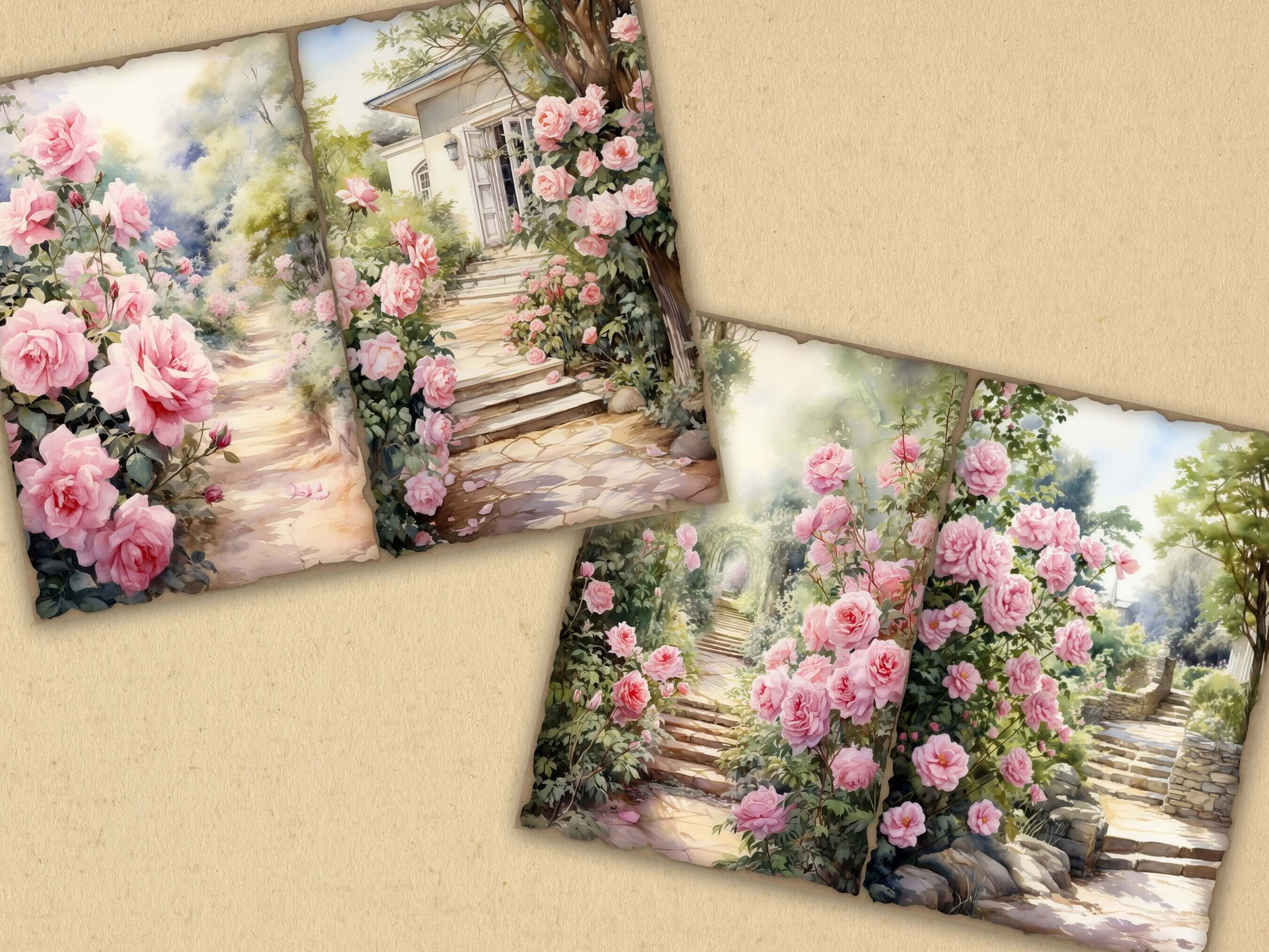 Pink Rose Junk Journal Kit Ephemera Rose Junk Journal Printable Pink ...