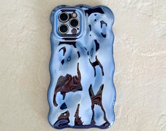 Blue Wave Swirl Phone Case, 3d Phone Case | iPhone 15, iPhone 14, iPhone 13, iPhone 12, iPhone 11, Pro Max Mini Plus, Aesthetic Phone Case