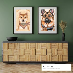 Best Friends boho style Dog art set.