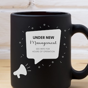 New Husband Gift, Funny Present For Groom, Newly Engaged, Mens Funny Just Married Mug, Fun Newlywed Gag Gifts, Under New Management