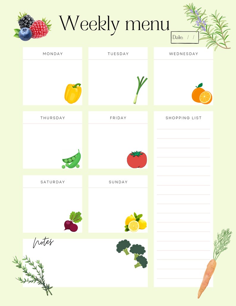 Meal Plan Prep Sheet (printable) - Etsy
