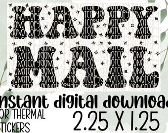 Happy mail | PNG download| SVG download| Thermal sticker design| PNG design| thermal printer stickers | packaging stickers|