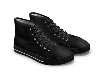 Schwarz auf schwarzen High-Top-Sneakers für Damen