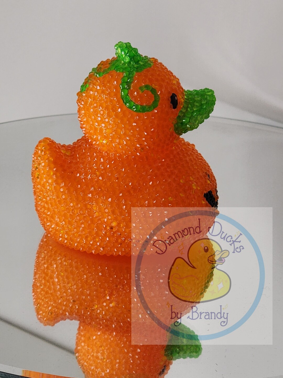 Pumpkin Duck, Rhinestone Duck, Diamond Duck, Halloween Duck, Custom
