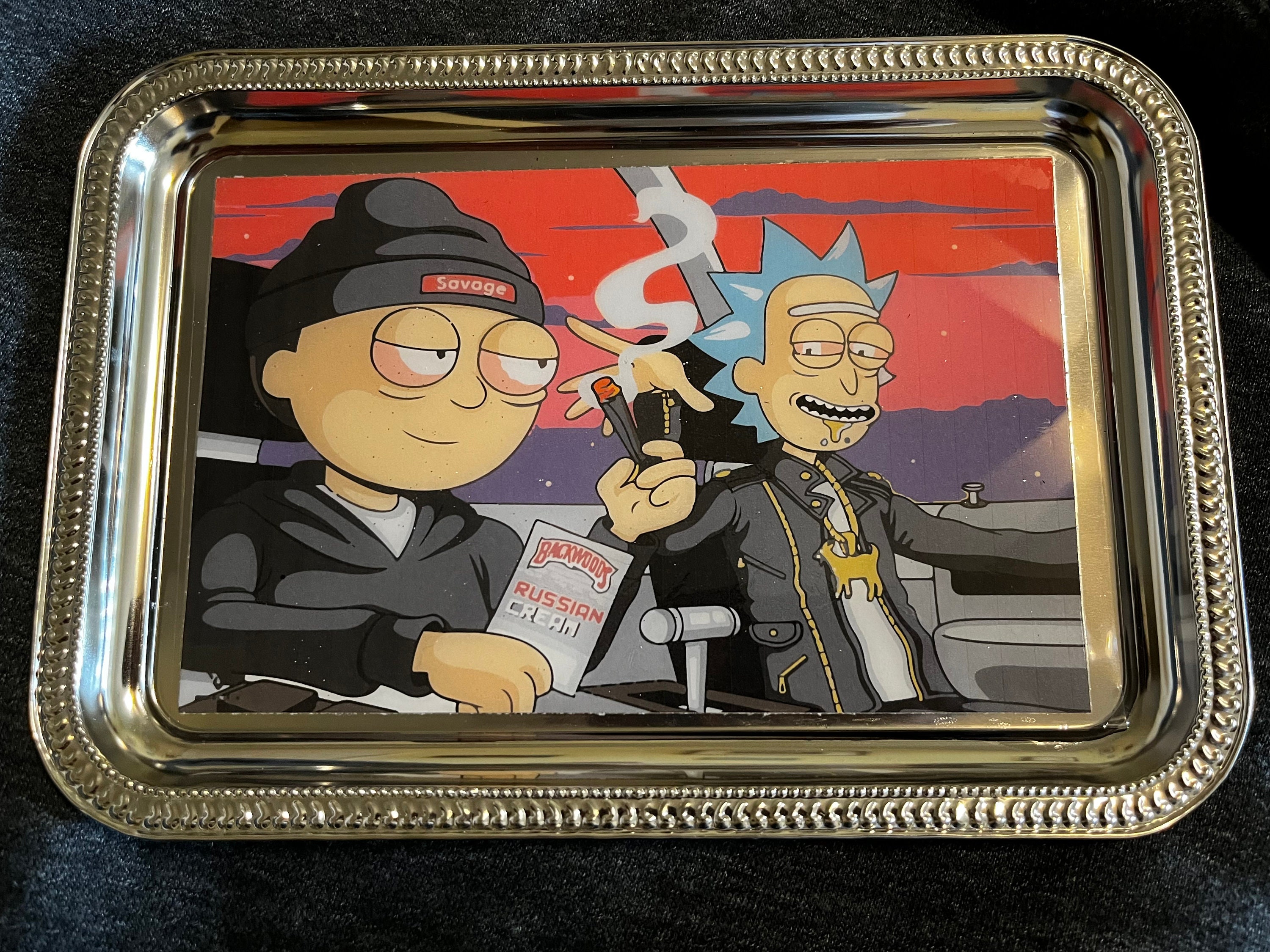 The Head Shop - Rick and Morty Metal rolling tray w/ matching holographic  tray cover! #rollingtray #theheadshop413 #rickandmortyart