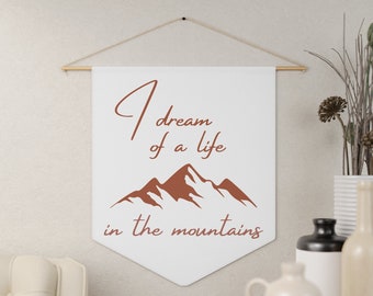 Bergenwimpel, Bergenfoto, Bergendecor, Neutrale Kleuren, Droomleven, Rocky Mountains, Blue Ridge Mountains, Smokey Mountains