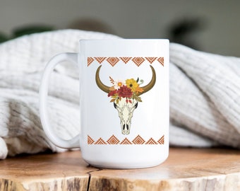 Koeschedelmok, mok herfstkleuren, westernmok, schedelmok, westerse schedelmok, kop koeienschedel, kop herfstkleuren, westernbeker, schedelkop, schattige mok
