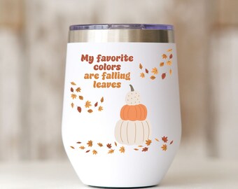 Beker, beker herfstkleuren, beker herfstkleuren, beker herfstkleuren, beker herfst, beker herfst, beker pompoenen, beker pompoenen, cadeau voor vriend, roestvrij staal