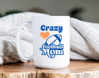 Crazy Football Mom-mok, voetbalmok, cadeau voor moeder, alligators, Florida, voetballiefhebber, koffiemok, koffiekop, mok hete Coco, theemok, voetbal