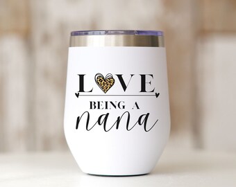 Älskar att vara en mormor/mormor-glas, mormor-glas, mormorsmugg, present till mormor/mormor, morsdagspresent, drinkglas, söt present, rostfritt stålglas