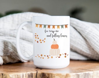 Herfstmok, dankbare herfstmok, herfstkoffiekopje, vallende bladeren, pompoenen, herfsttheemok, mok hete kokos, 15oz. Mok, keramische mok, keramische beker