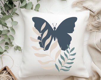 Blue Butterfly Pillow, Butterfly Pillow, Butterfly Decor, Butterfly Throw Pillow, Throw Pillow, Blue Throw Pillow, Cute Throw Pillow