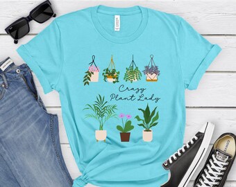 Crazy Plant Lady Tee, T-shirt plantenliefhebber, cadeau plantenliefhebber, planten, planten T-shirt, cadeau voor moeder, cadeau voor vriend, Bella canvas T-shirt