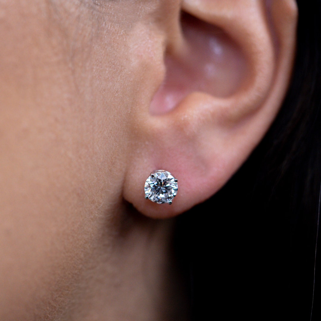 2 Ct Diamond Earrings, Lab Grown Diamond Studs, 2 Carat Diamond Stud
