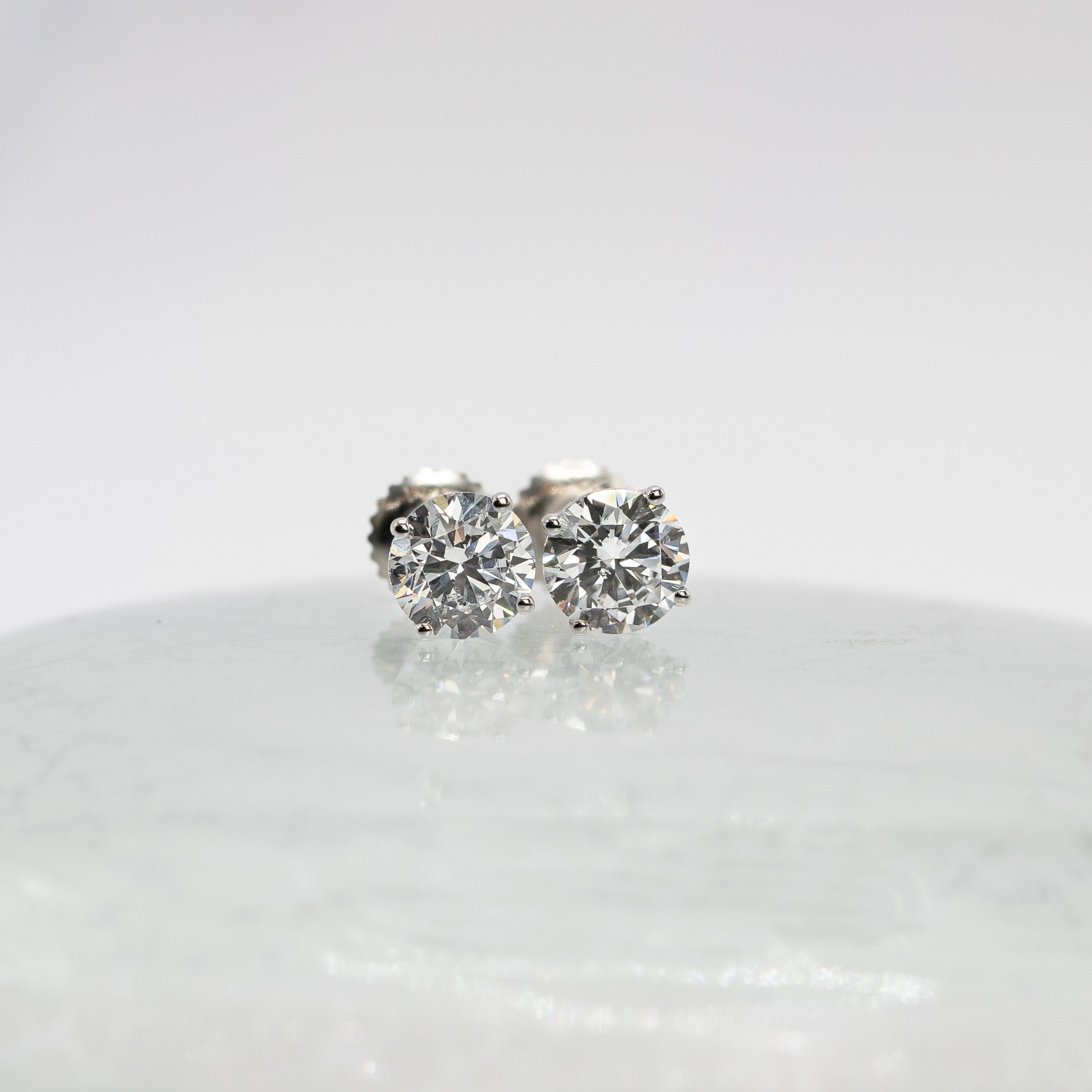 2 Ct Diamond Earrings, Lab Grown Diamond Studs, 2 Carat Diamond Stud