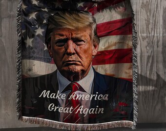 Make America Great Again Blanket, American Flag Throw, Patriotic Home Decor, USA Pride, Comfy Cozy, Perfect Gift, Soft Fleece Blanket,Maga