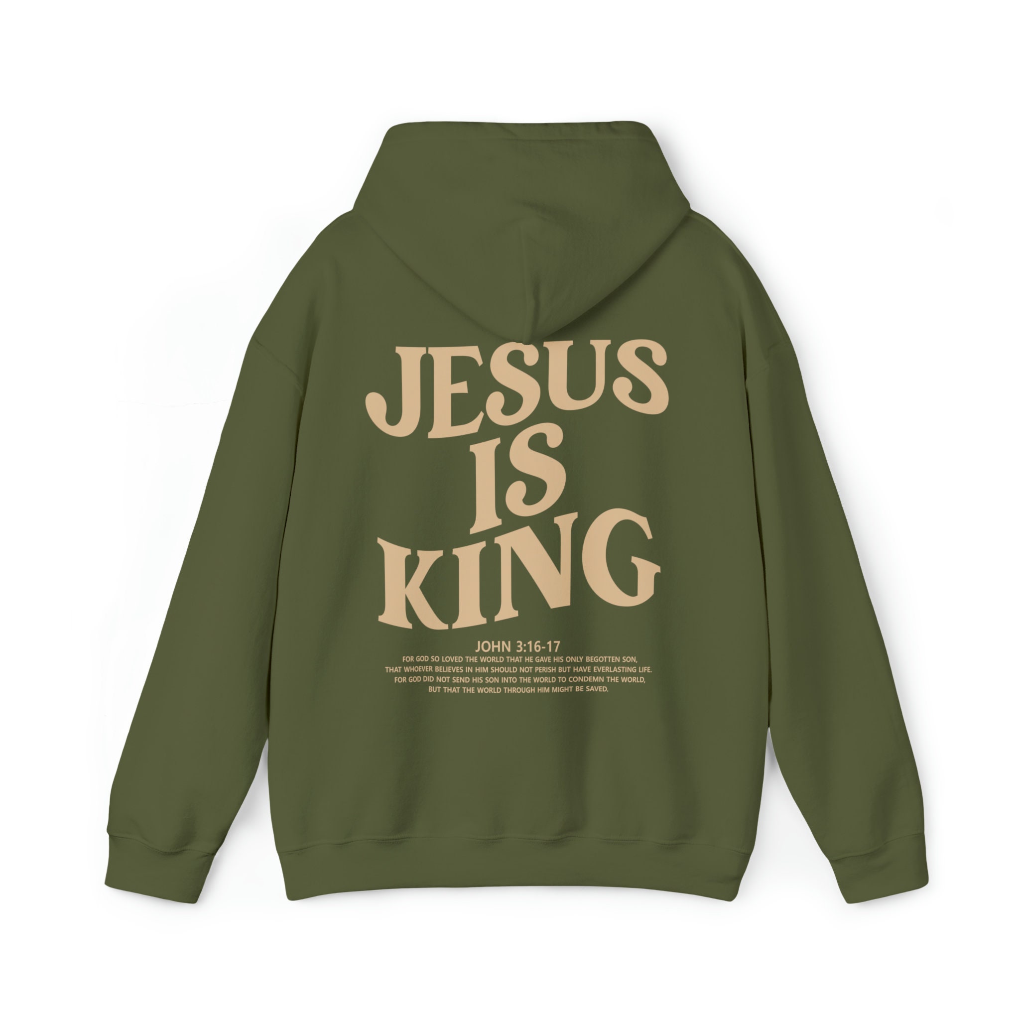 Jesus is King Hoodie, Christian Hoodie, Green Hoodie Jesus Hoodie