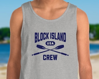 Nice "Block Island Crew" Rhode Island Unisex Man Woman Americana Rowing Oars Tank Top