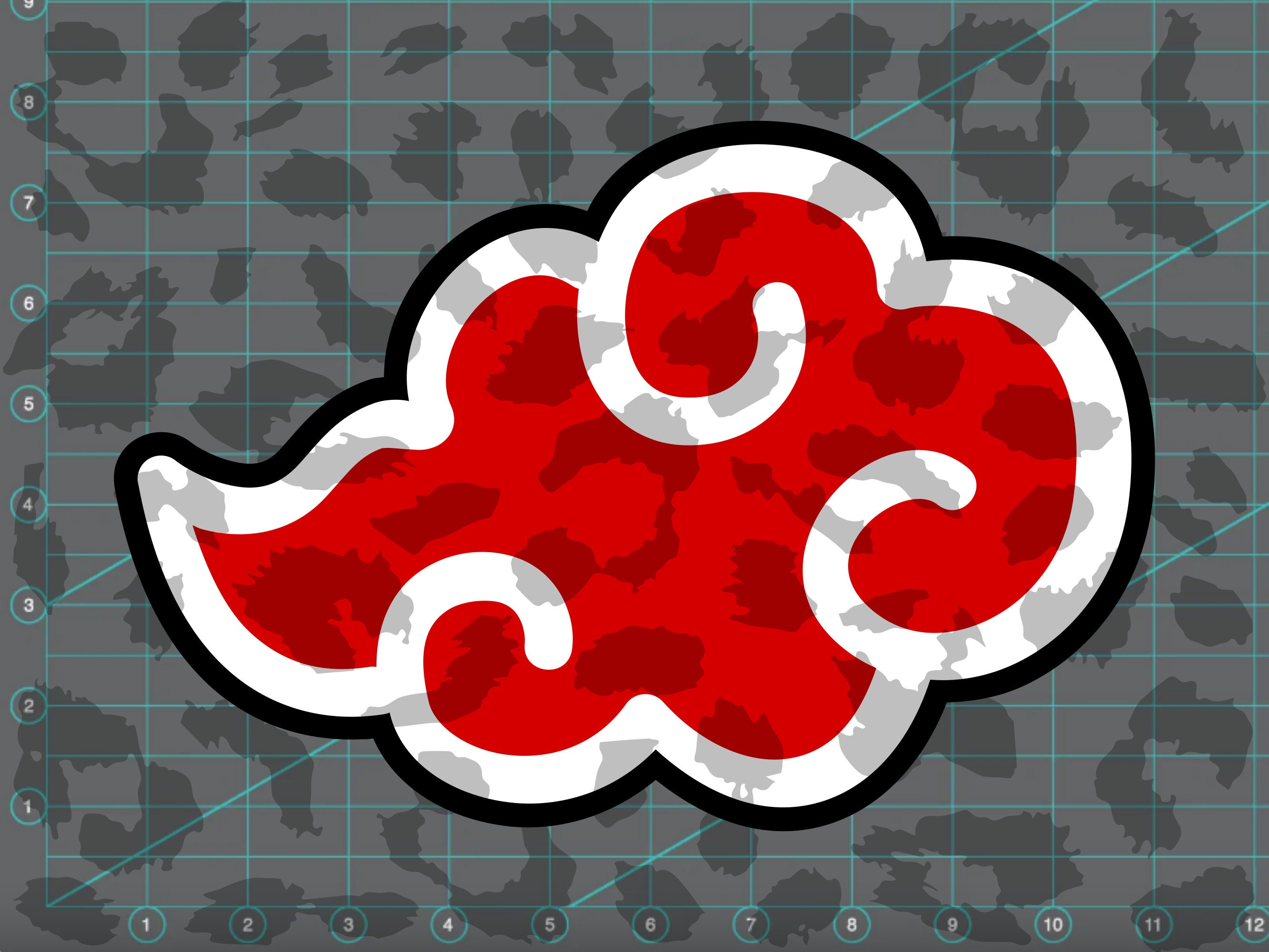 Red cloud illustration, Akatsuki, china cloud, heart, logo