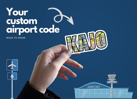 Custom Airport Code Sticker: Aviation Gift, Glossy Vinyl Decal