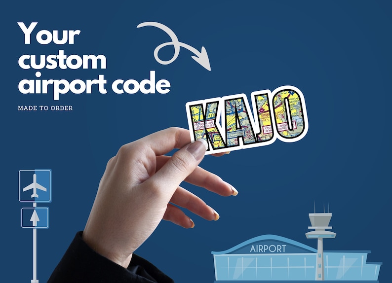 Custom Airport Code Sticker: Aviation Gift, Glossy Vinyl Decal bild 1